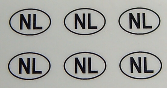 6 Nationalitätskennzeichen . 8mm hoch passend zum       