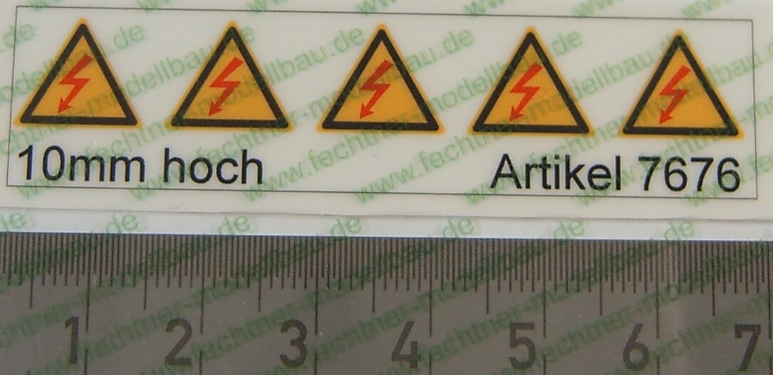 Warndreieck-Symbole-Set 10mm hoch, 5 Symbole,               