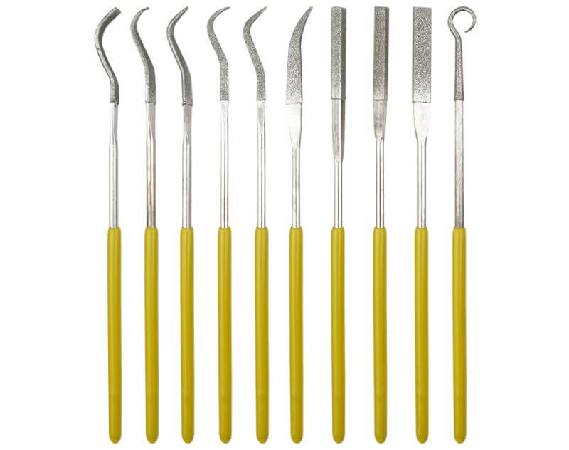 1 Feilensatz Nadelfeilen in Tasche. 10 Spezial-Feilen       