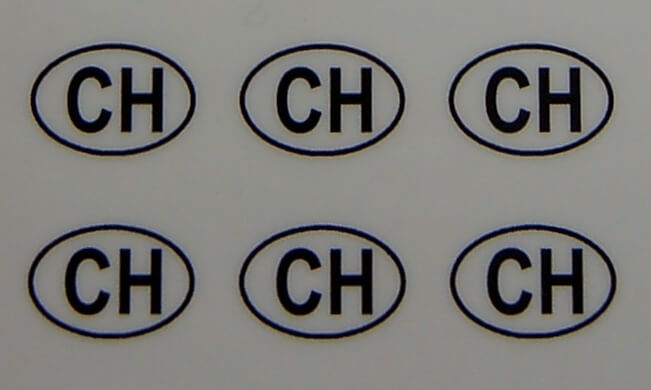 6 Nationalitätskennzeichen . 8mm hoch passend zum       