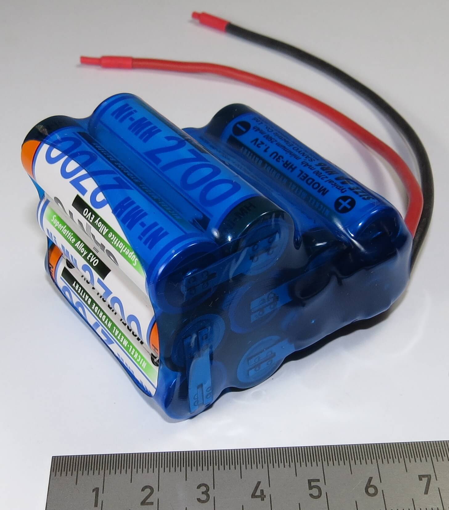 1 Akku-Pack mit 10x SANYO HR-3U-Zellen,  12V, 2700mAh, ohn  