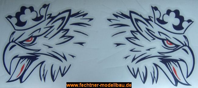 Folienschnitt 2-farbig "WILDER GREIF" links/rechts bis 50mm 