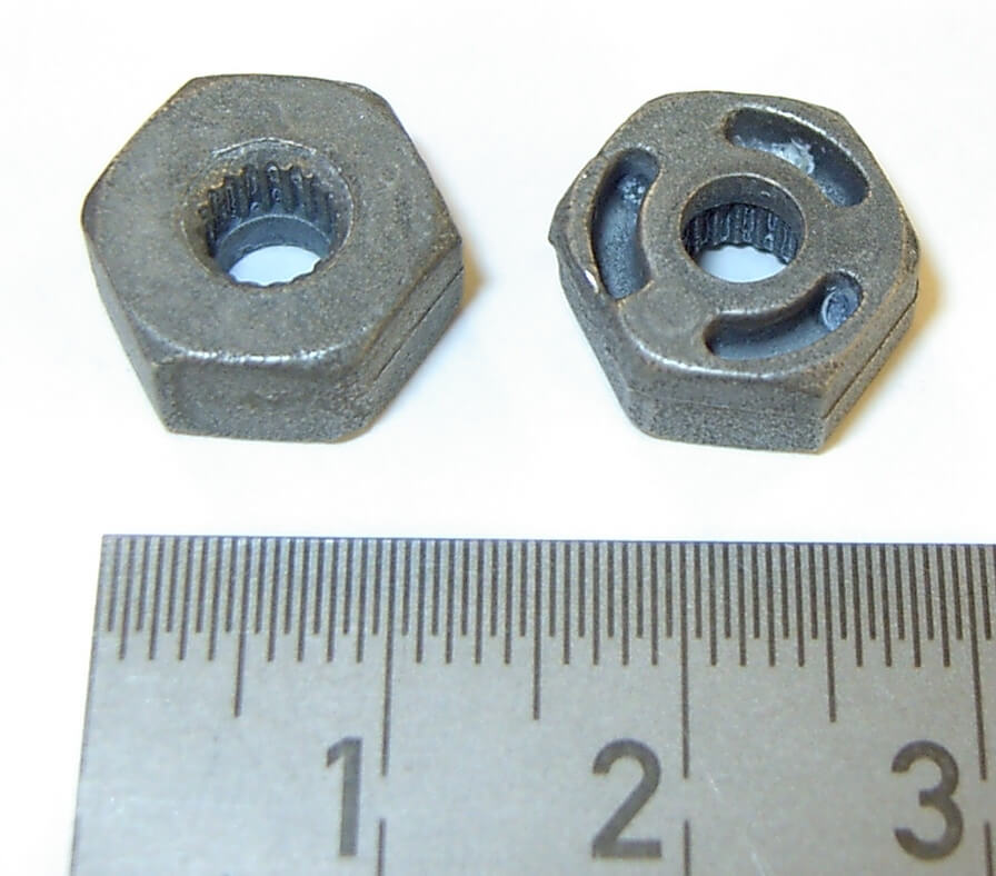 Sechskant-Mitnehmer (1 Paar) mit Innen-  verzahnung,        