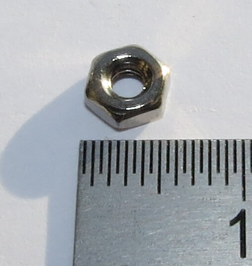 100 Muttern M2,5 DIN934, Niro, A2 Edelstahl