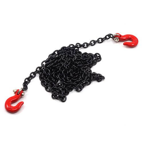 Haken rot Metall mit Kette schwarz 75cm lang                
