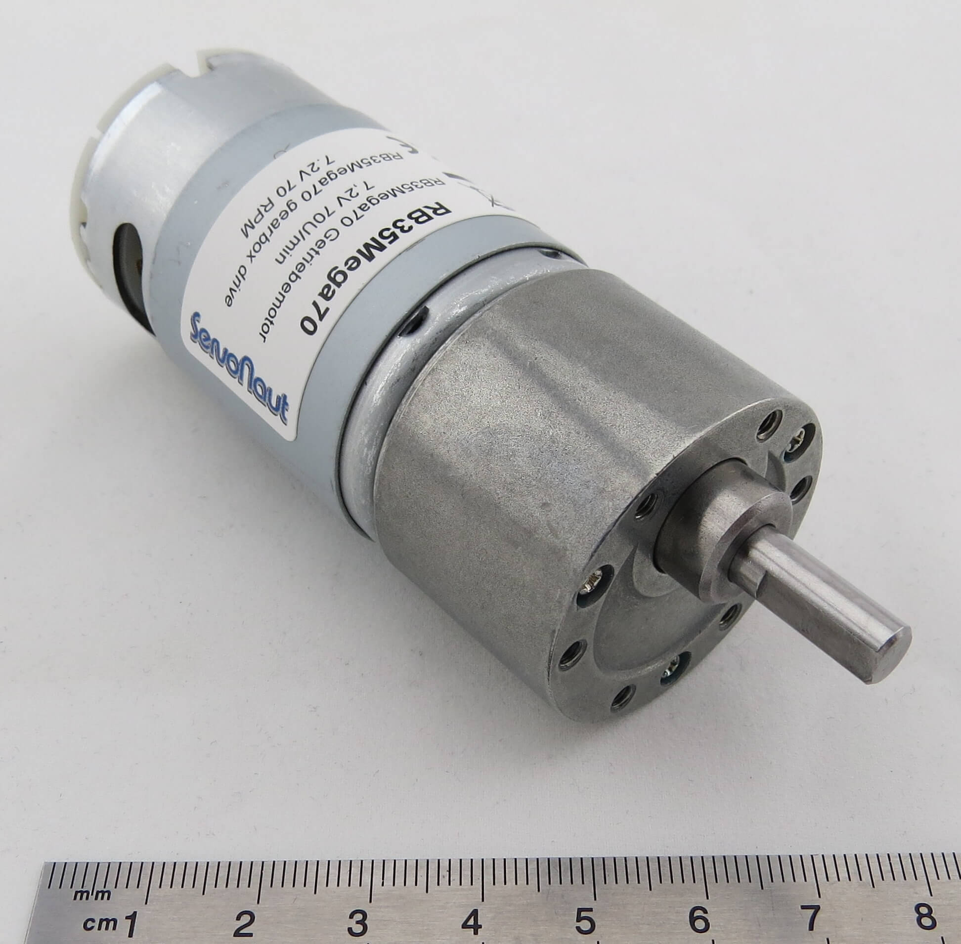 1x RB35Mega70, 7,2V Getriebe-Motor. Für leise               