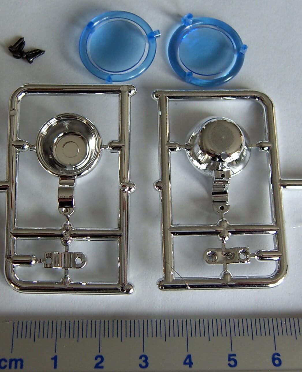 Dachlampensatz verchromter Scheinwerfer  mit blauer