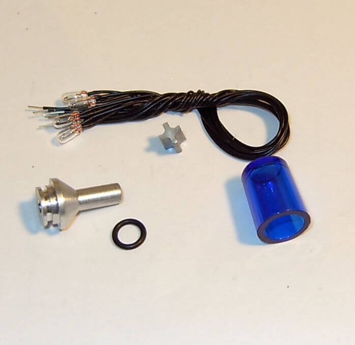 Rundumleuchte, blau, senkrecht, 1:16 mit 4x Birnchen        