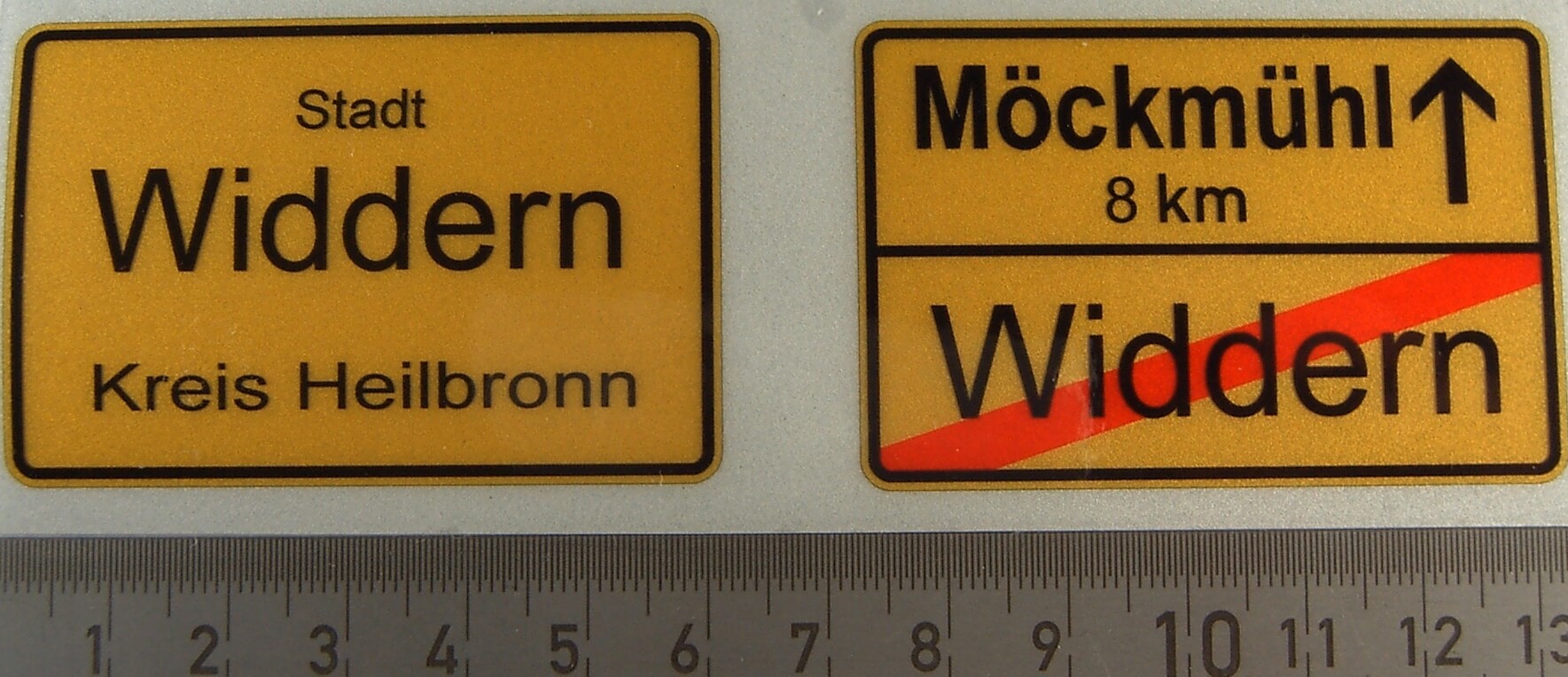 1 Verkehrszeichen Nr.310/311. Orttafel/  Ortsende-Tafel