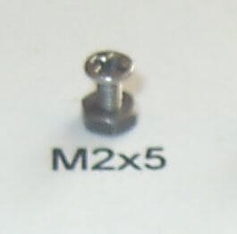 100 Senkschrauben m.Kreuzschlitz M2 x 5  DIN 965, Niro