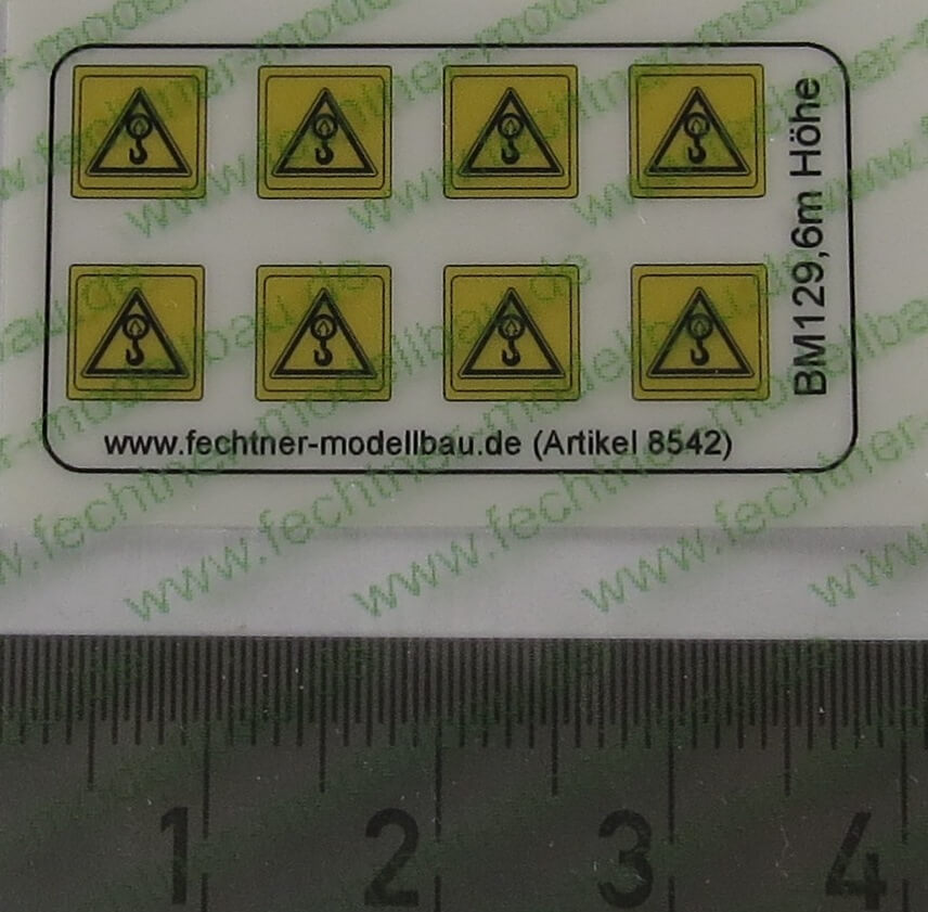 1 Warn-Symbole-Set 6mm hoch, BM129, 8 Symbole, gelb/schwarz