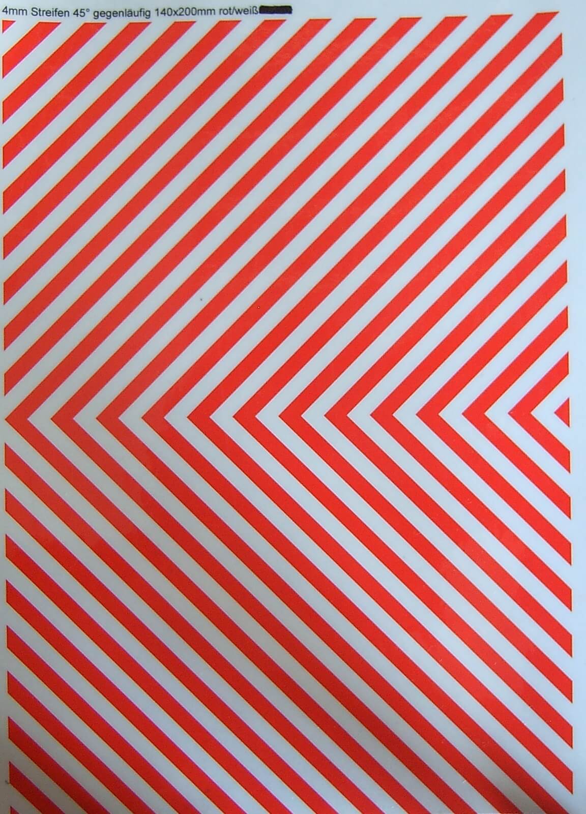 Dekorbogen Warnstreifen, Standard, Druck ca. 200x140mm      