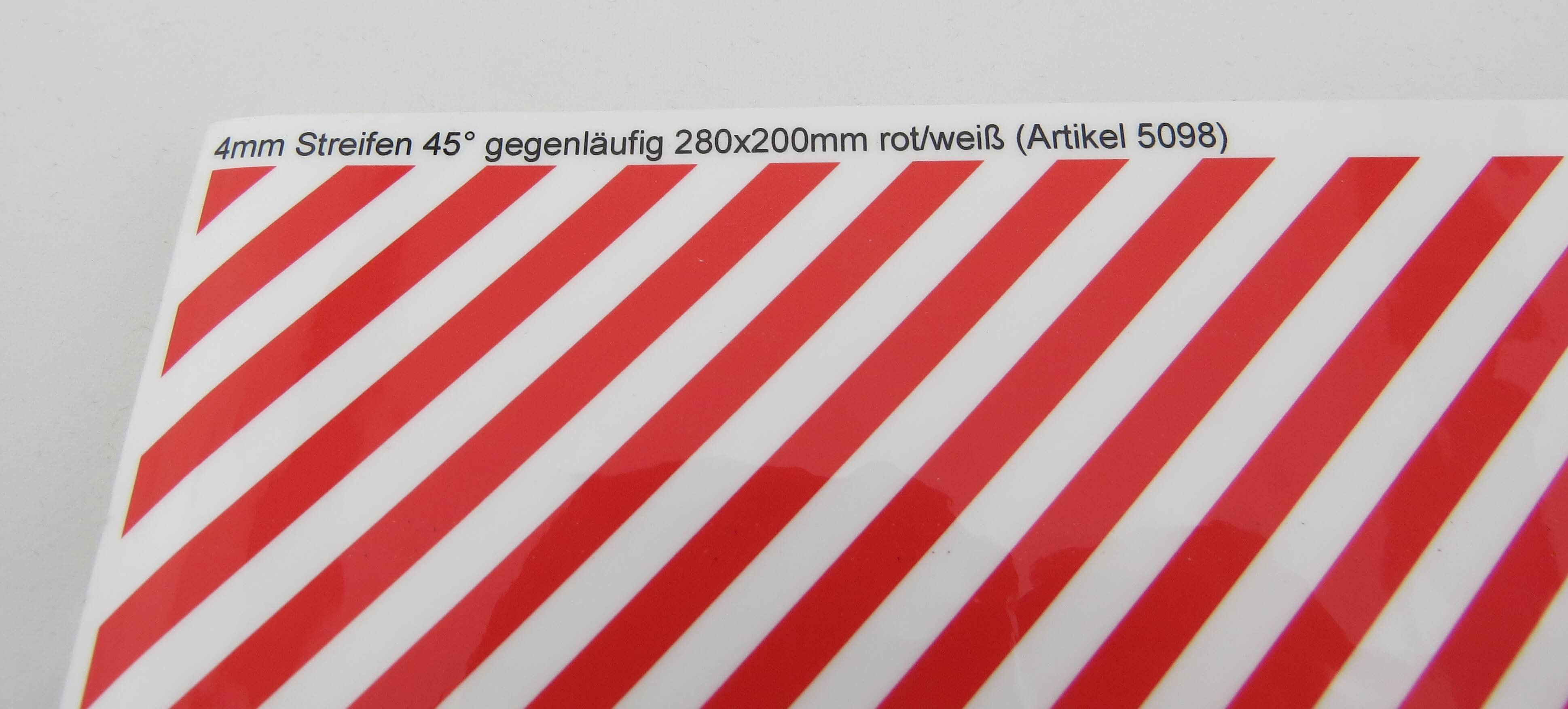 Dekorbogen Warnstreifen Standard ca. 200x280mm
