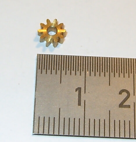 1 Schneckenrad 10 Zähne Modul 0,5 583710 Bohrung 2mm Breite 