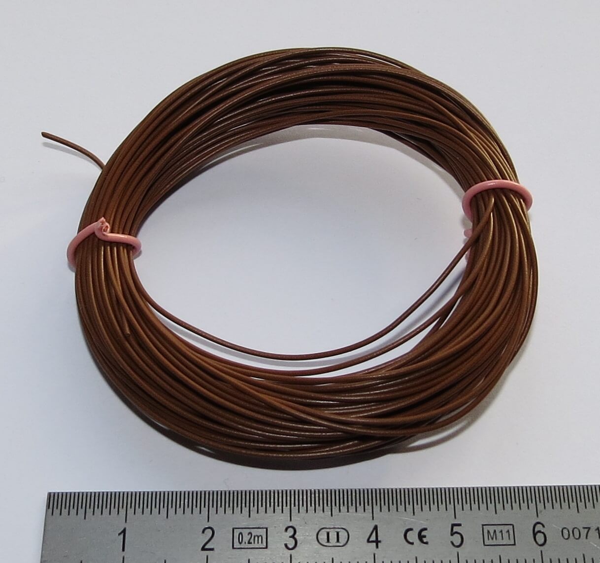 PVC-Litze, 0,08 qmm, braun, 10m-Ring, flexibel              
