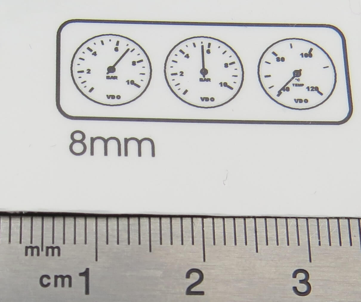 Decal/Aufkleber Instrumenten-Panel, mit 3 Rundinstrumenten  