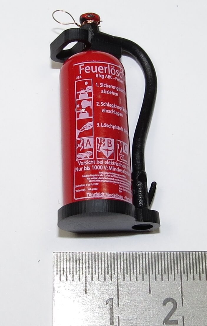 1 fertiger Feuerlöscher mit ovalem Griff Tamiya-Größe