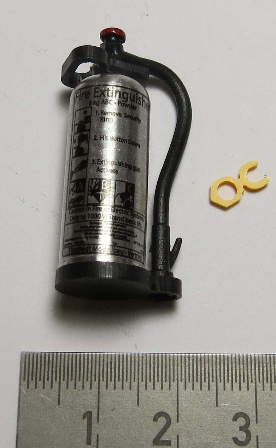 1 blanker fertiger Feuerlöscher mit ovalem Griff, Tamiya-G  