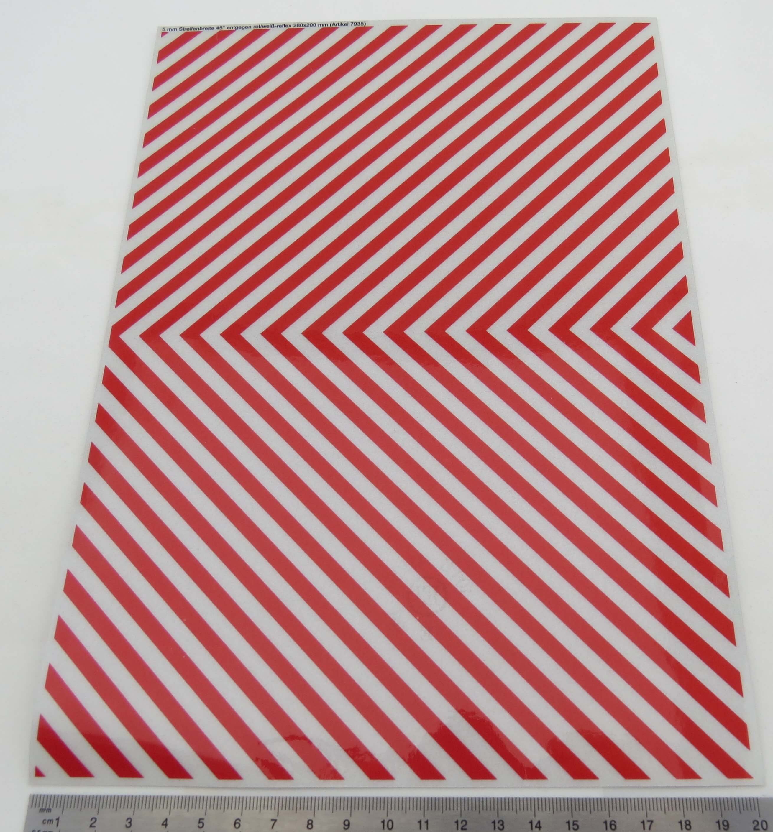 1 Dekorbogen Warnstreifen REFLEKTIEREND  ca. 280x200mm      