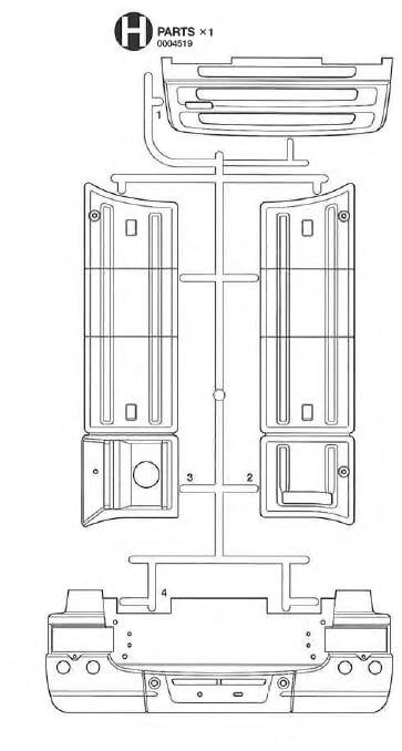1 Spritzguss-Teilesatz H-Teile, weiss.   Für Scania R470    