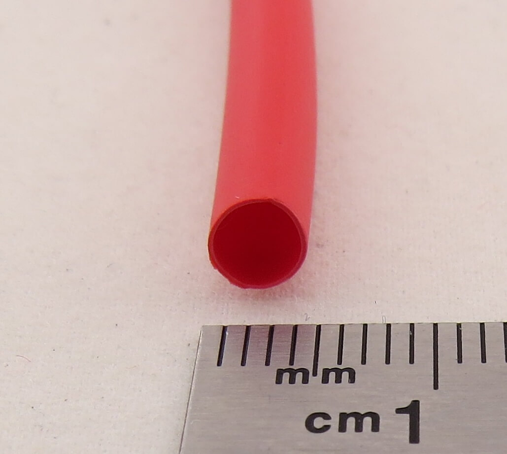m Schrumpfschlauch, rot, vor 4,8mm nach 2,4mm, Rate 2:1, Met