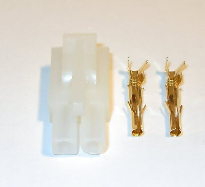 Tamiya-Buchse vergoldet, weiß, 2-polig   10 Stück           