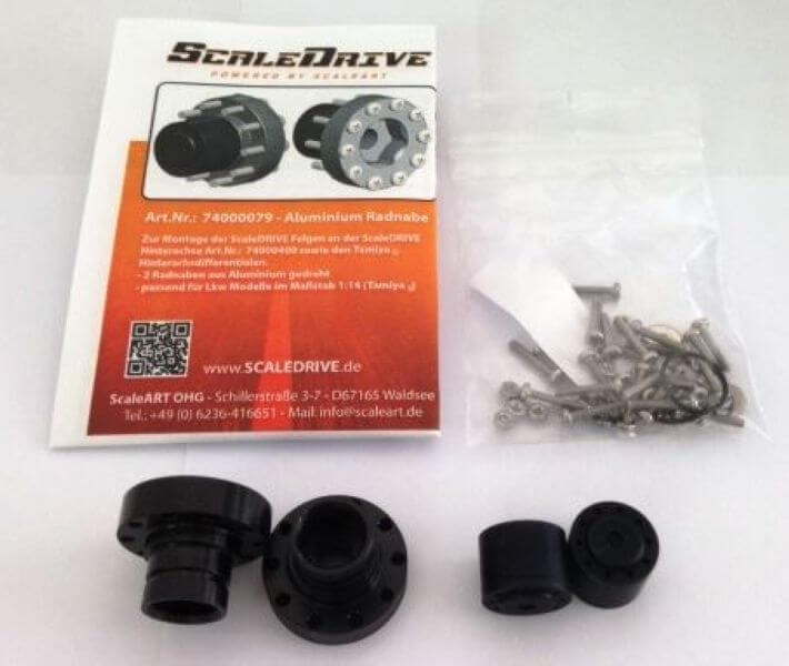 Radnabe für Tamiya Hinterachse Alu -ScaleDRIVE-             