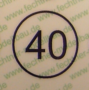 Geschwindigkeitsschild weiss  12,5mm Durchmesser