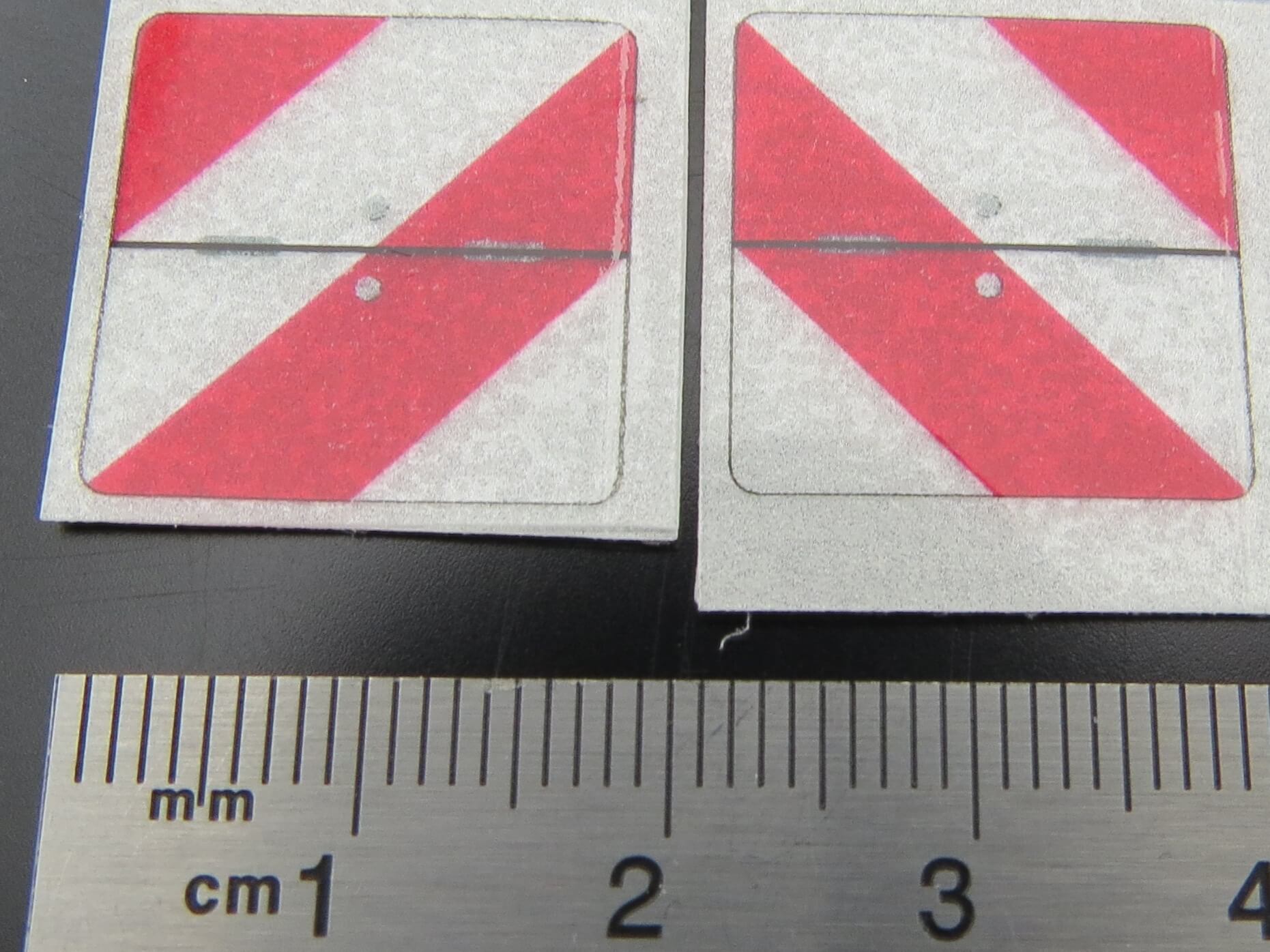 gedrucktes Foliendecal Reflex-Folie 45°-Schräge Warnbaken