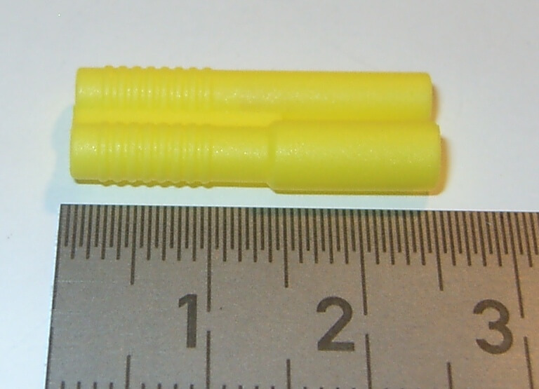 Kunststoffgriff gelb 2mm für Goldverbin- der 2mm            