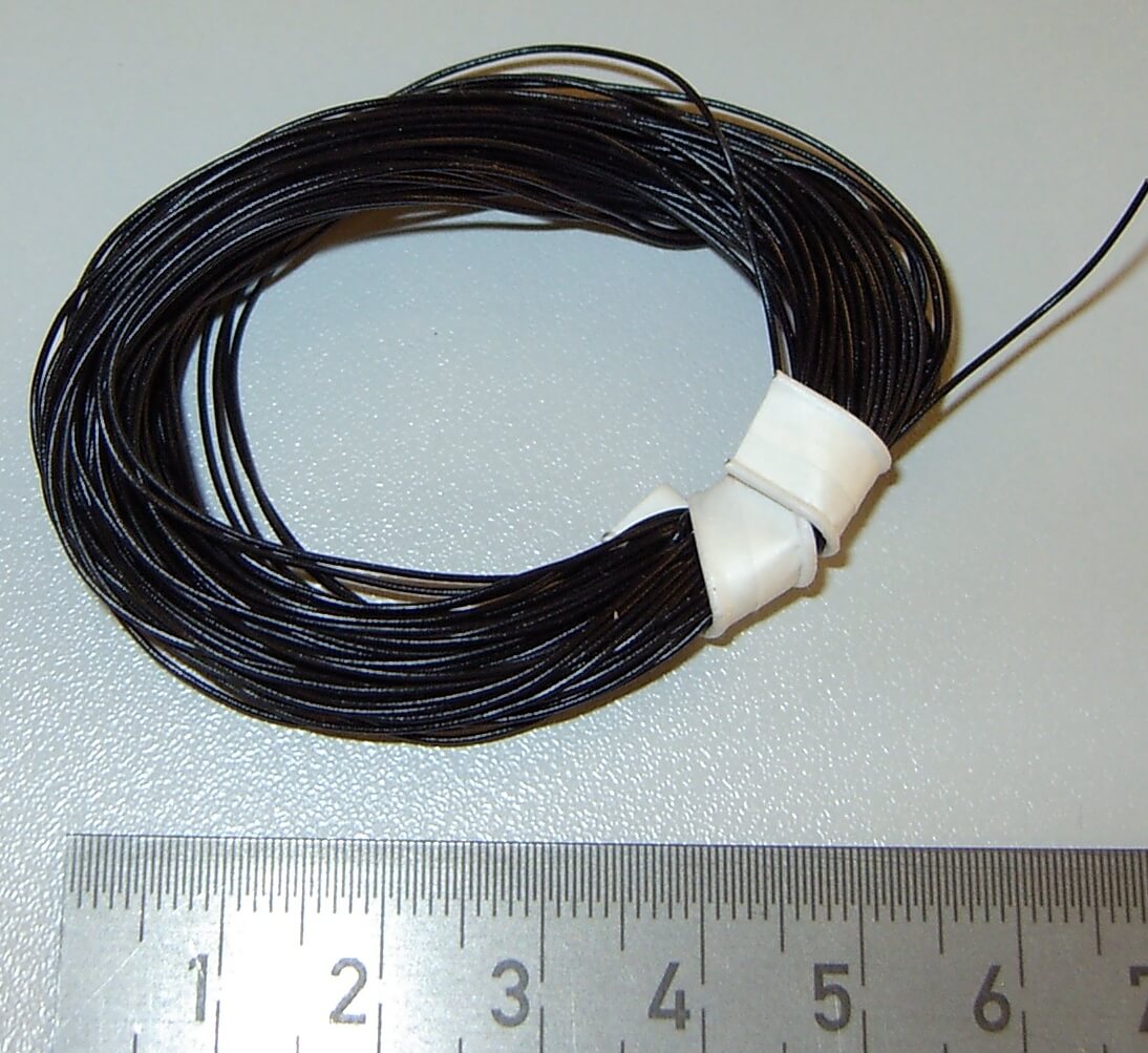 PVC-Litze, 0,055 qmm, schwarz, 10m-Ring                     