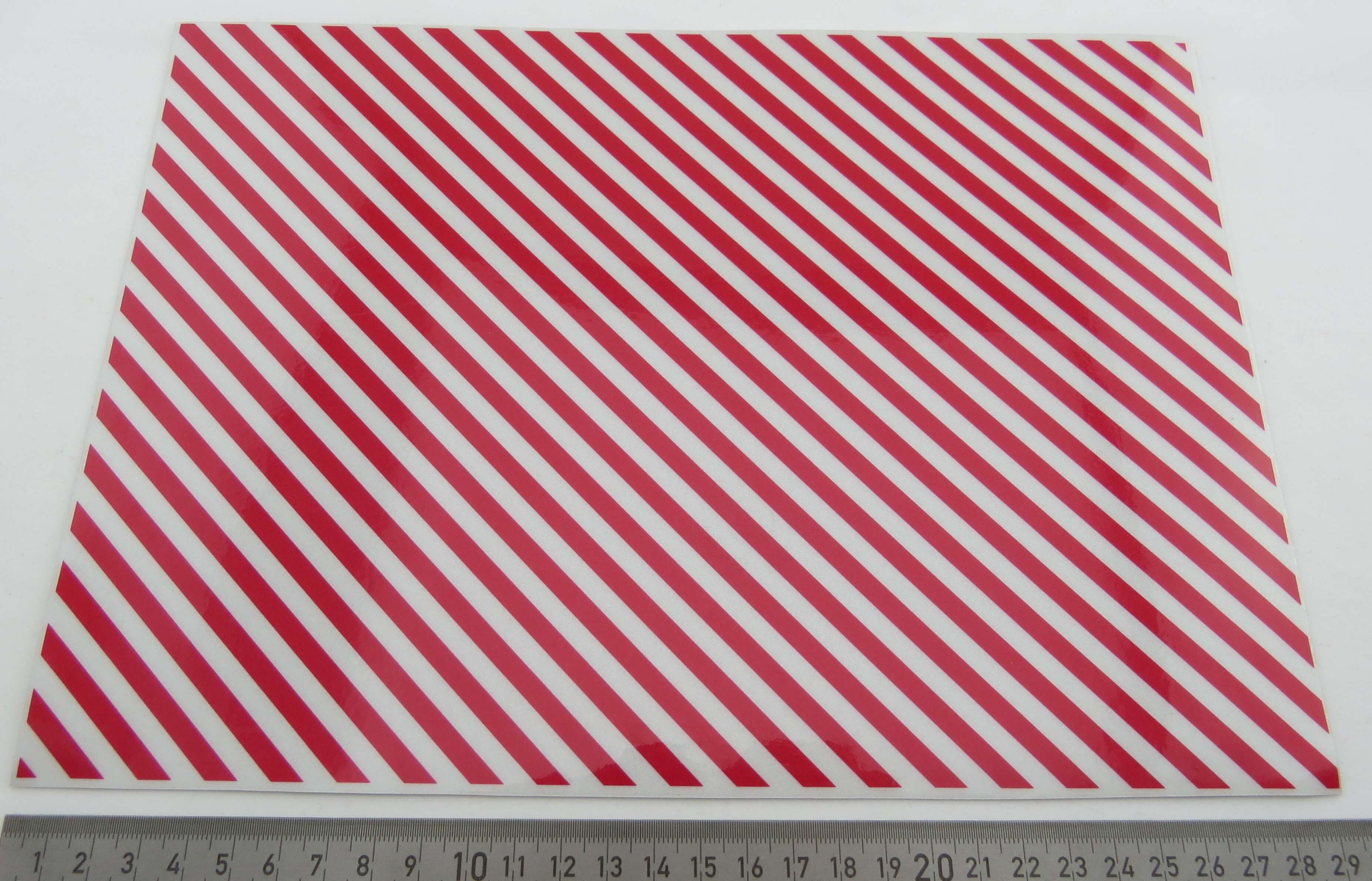 1 Dekorbogen Warnstreifen REFLEKTIEREND  ca. 280x200mm 5mm-S