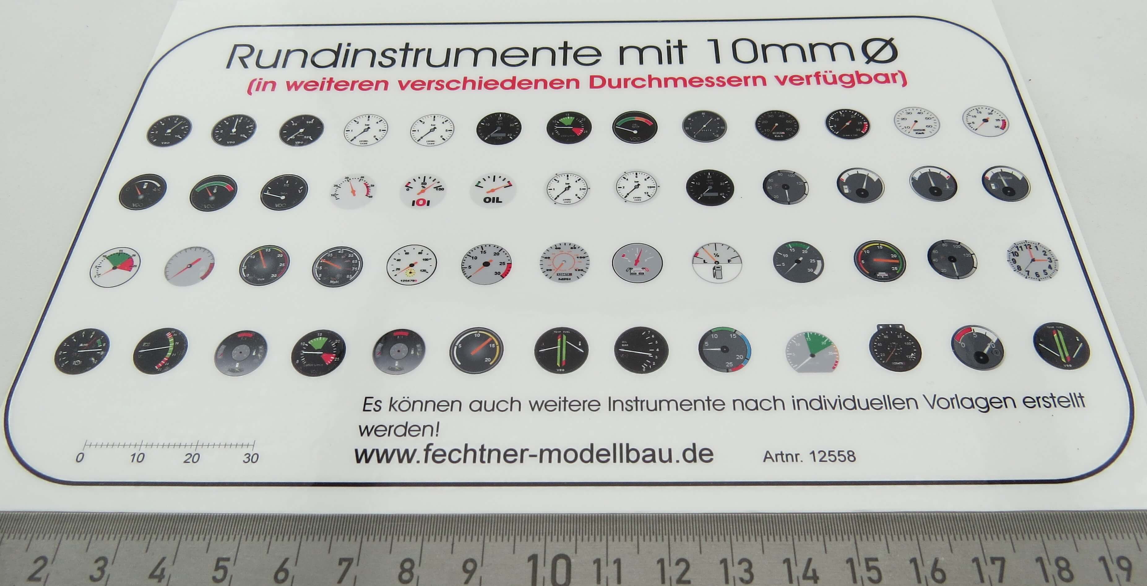 Instrumenten-Aufklebersatz, 52 runde Instrumente mit 10mm