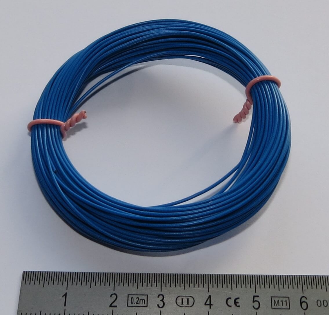 PVC-Litze, 0,08 qmm, blau, 10m-Ring, flexibel               