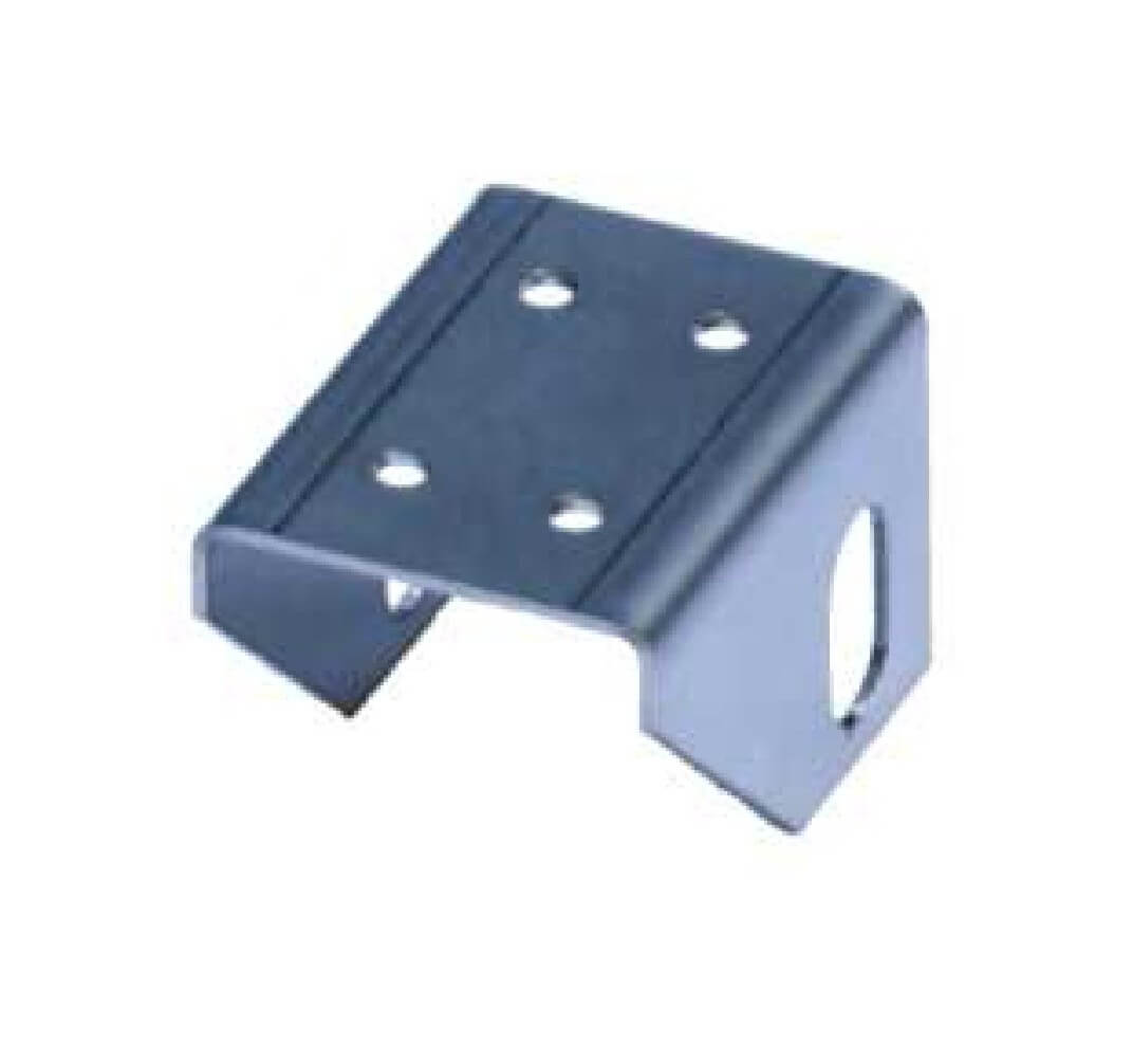 1x Traversenhalter klein, gebohrt. NIRO 0,5mm dick          