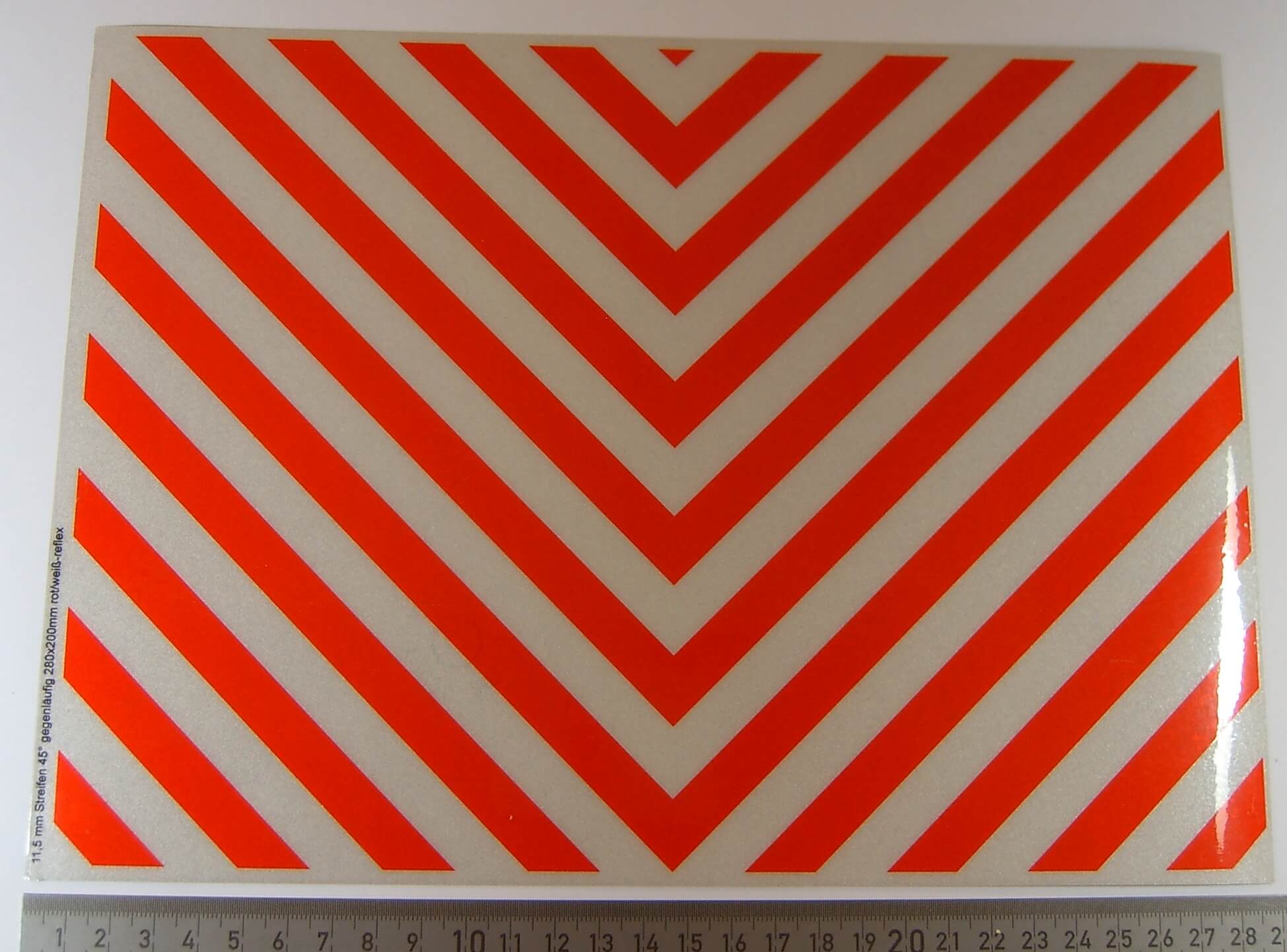 Dekorbogen Warnstreifen reflektierend ca. 200x280mm         