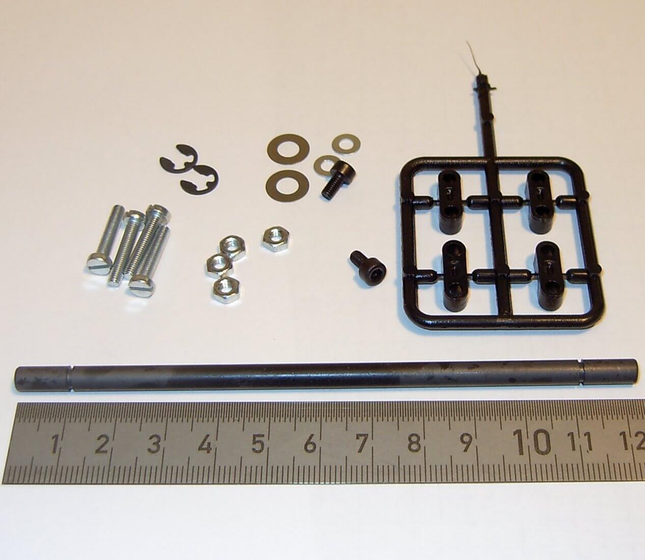 Hängerachse (5mm) mit Federaufnahmen (2306)                 