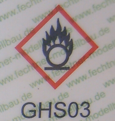 gedruckte Gefahrgutzettel (WDC-Maßstab)  GHS03 laut         