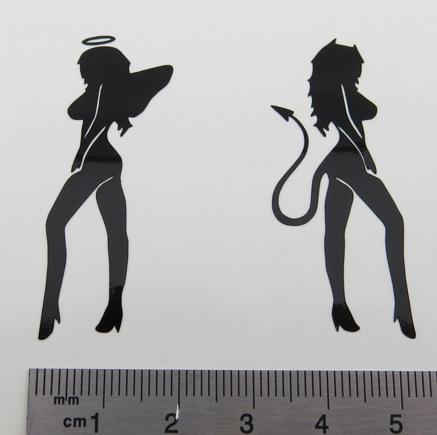 Dekor-Set (aus Folie geschnitten) Motiv Engelchen und Teuf