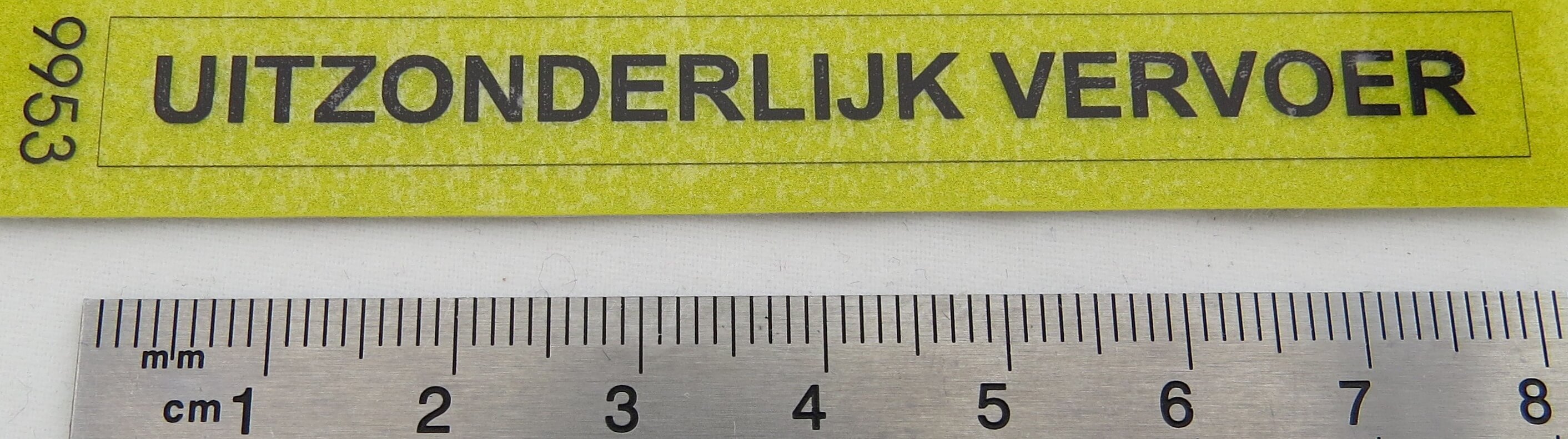 Aufkleber REFLEX-Warnschild "UITZONDERL" aus selbstklebender