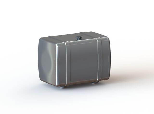 1:14 Tank 80mm silber mit Tankhalter