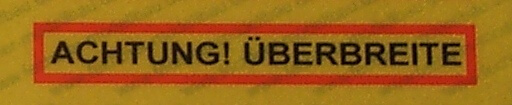 Aufkleber REFLEX-Warnschild "ACHTUNG! Ü" aus                
