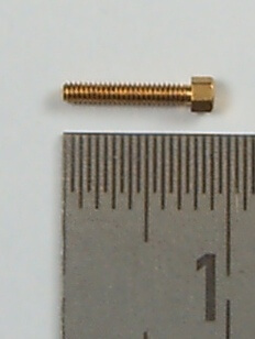 6-Kant-Modellschraube M1,4 x 8 Messing   SW 2,0mm Kopfhöhe  
