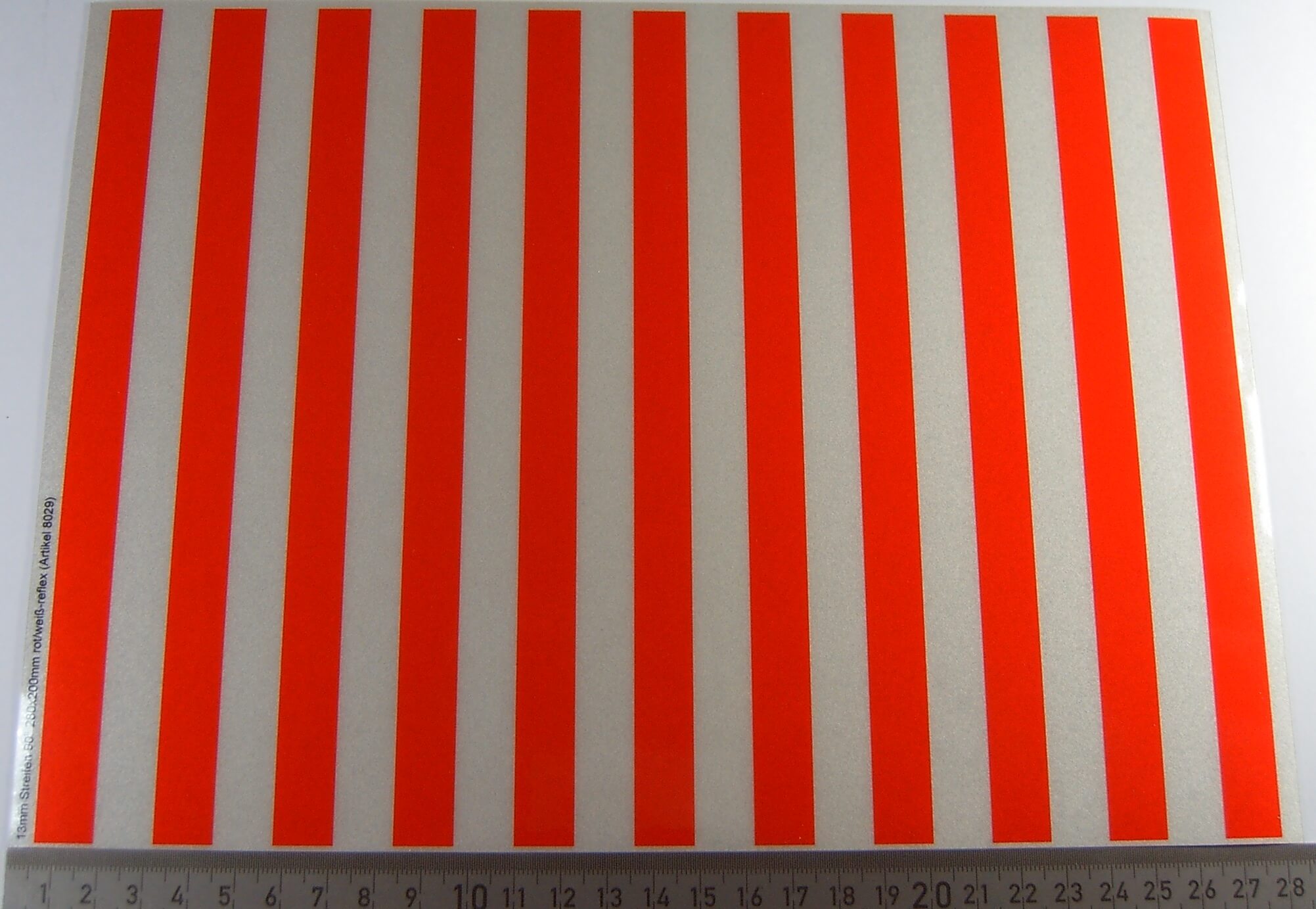 1 Dekorbogen Warnstreifen REFLEKTIEREND  ca. 200x280mm      