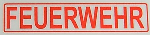 Textschild "FEUERWEHR",rot,1:16 selbstklebende Folie mit    