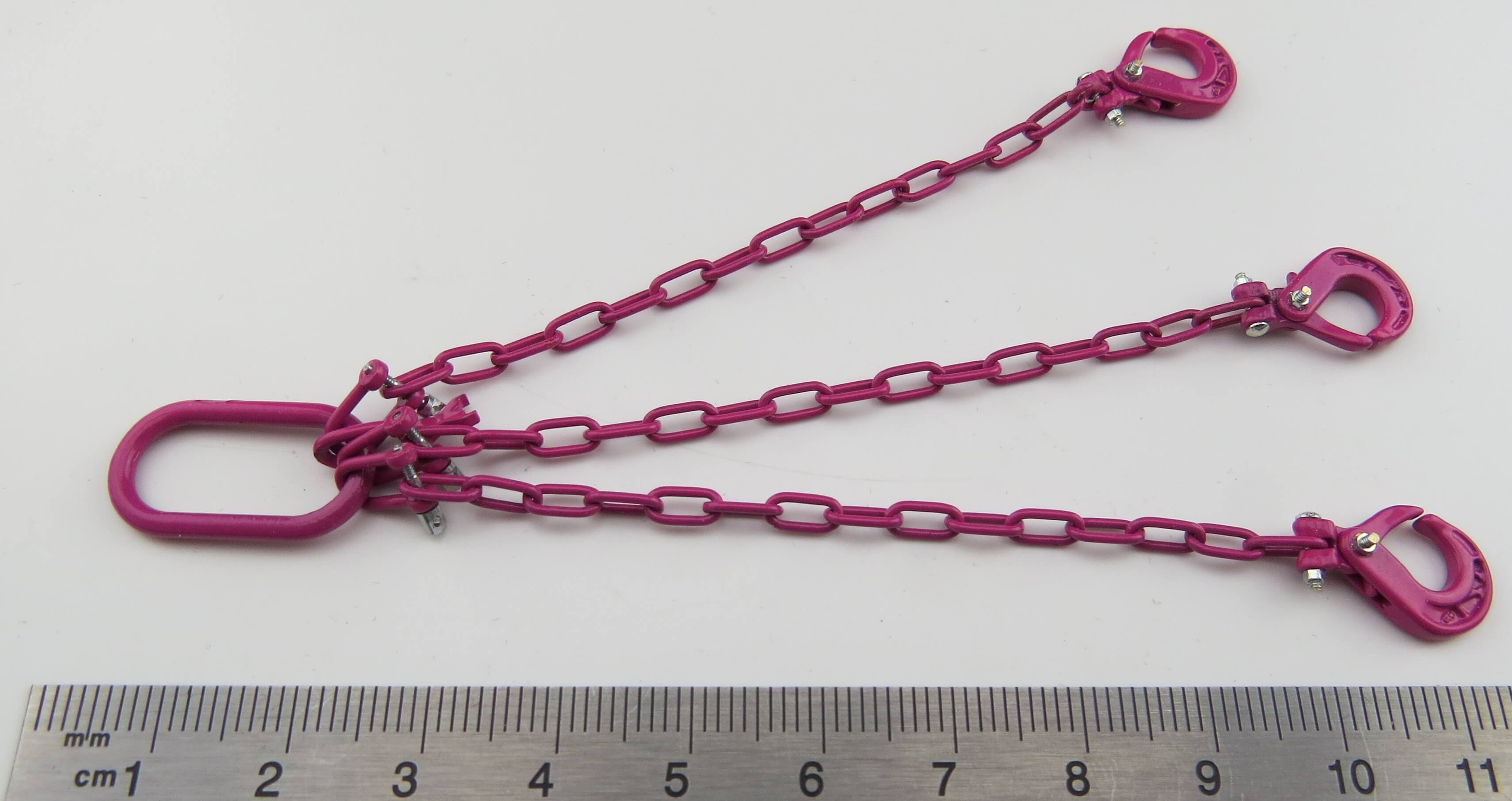 Anschlagkette RUD 3 Strang. Pink. Mit funktionierendem