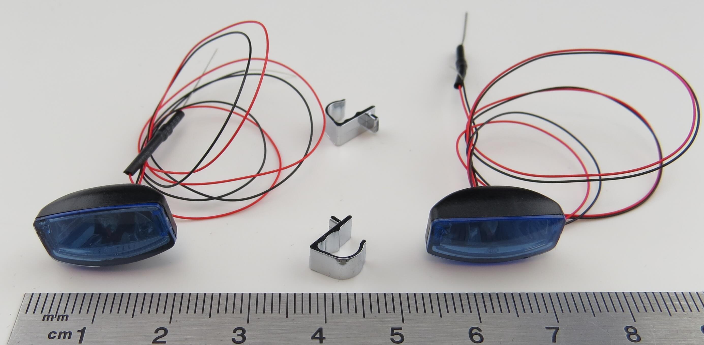 Verkerk Jumbo-Scheinwerfer blau. 2 Stück komplett montiert  