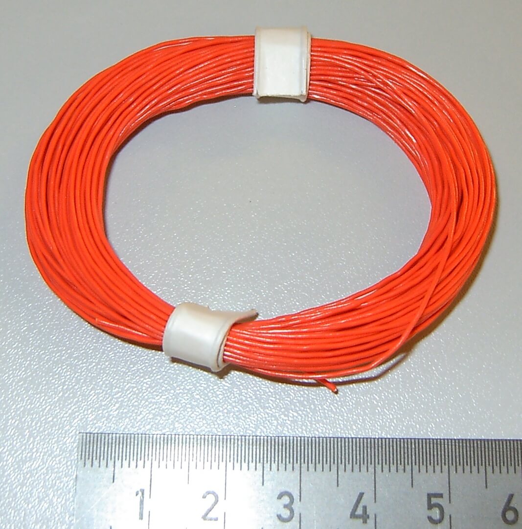 PVC-Litze, 0,055 qmm, orange,1x 10m-Ring                    