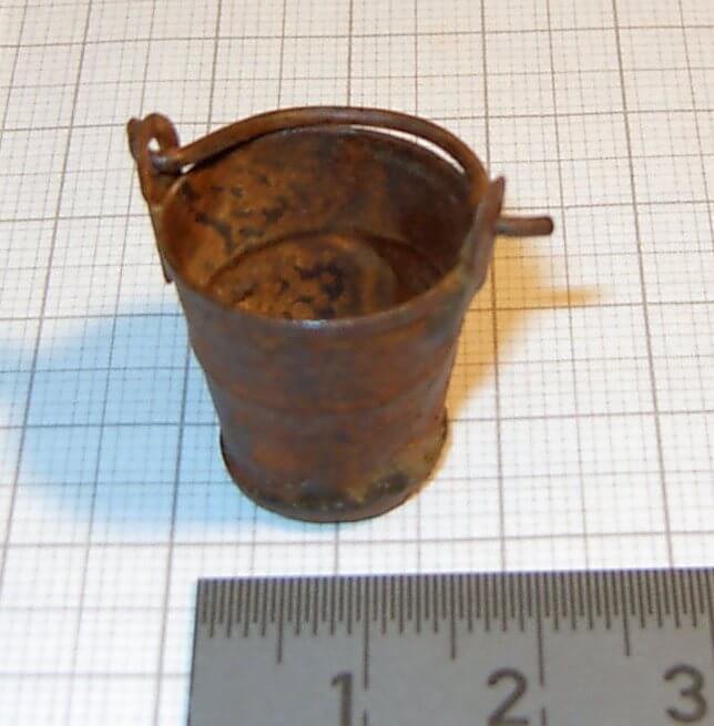 1x Blecheimer, rustikal, rostig ca. 2cm  Durchmesser        