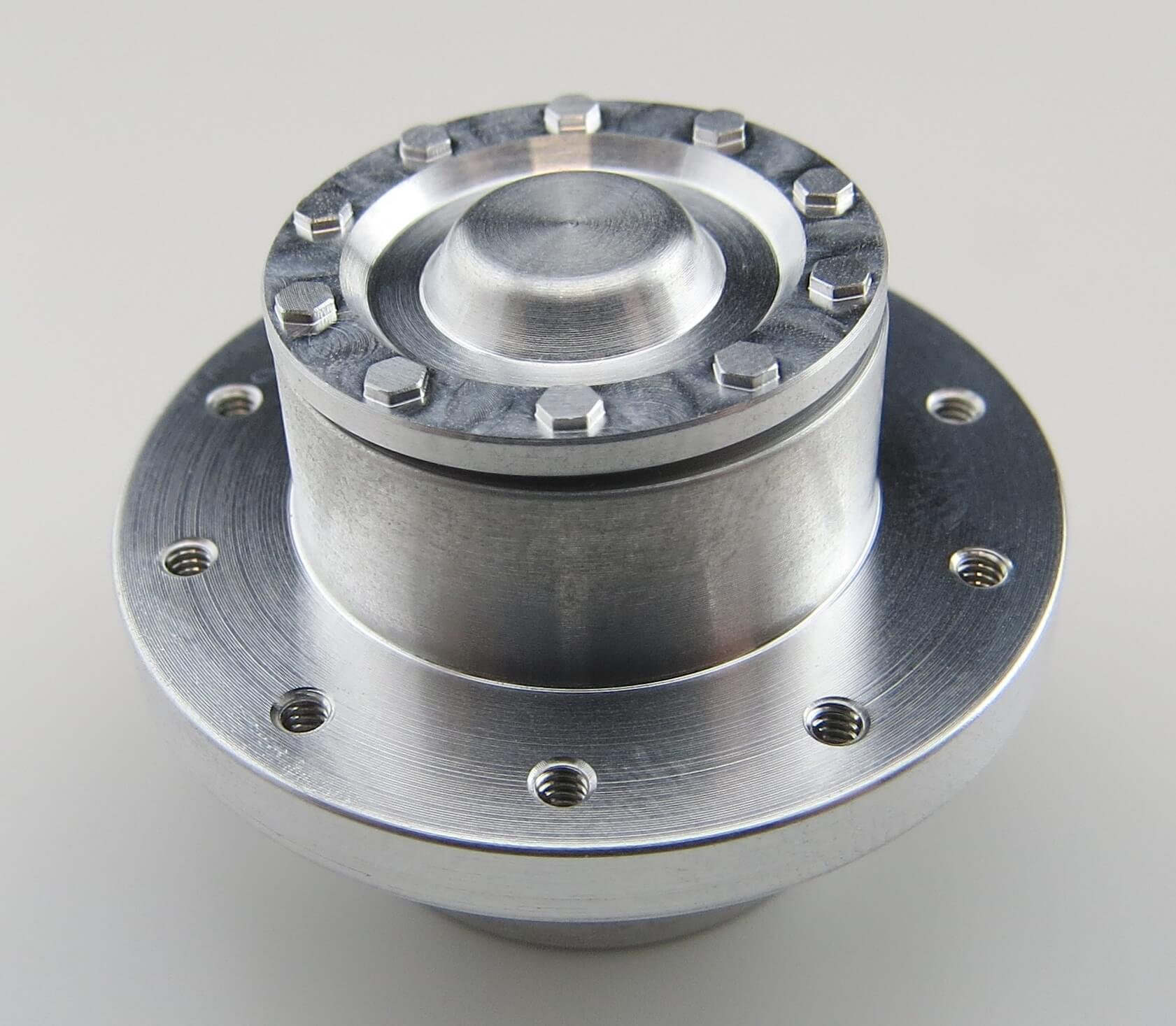 Anhängernabe mit Deckel, Alu, Lochkreis  25mm, 10x 1,6mm    